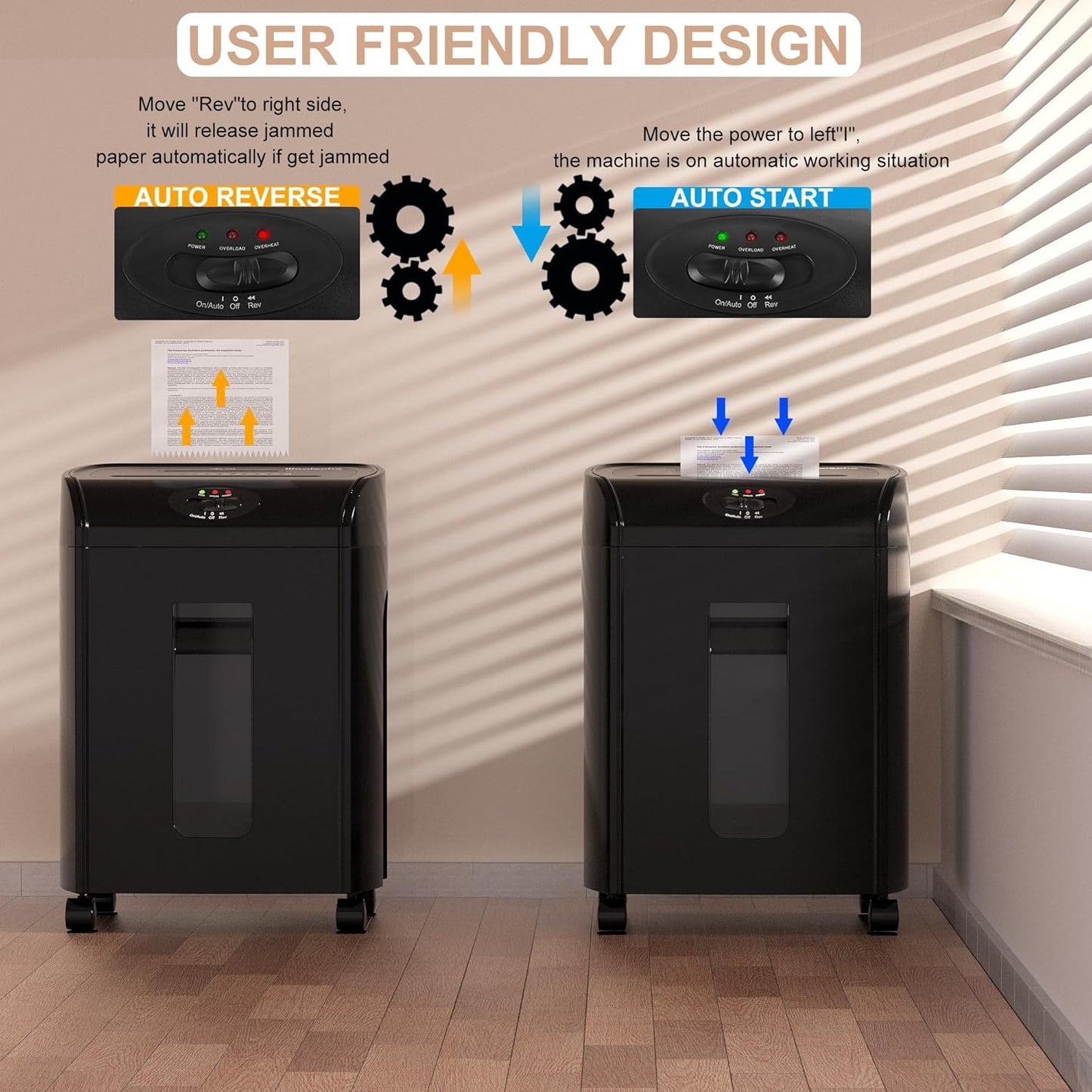 Woolsche 22-Sheet Cross Cut Paper Shredder, 7.93 Gallon Pull-Out Bin, P-4 Security Level | ETL Certified Heavy Duty Shredder for Home & Office (Shreds Paper/Credit Cards/CDs)