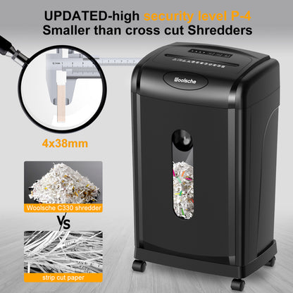 Paper Shredder, 19-Sheet Cross Cut, 8 Gallon Pull Out Bin, P-4 Security Level, Shred Paper and Credit Card and Durable&Fast for Home Office