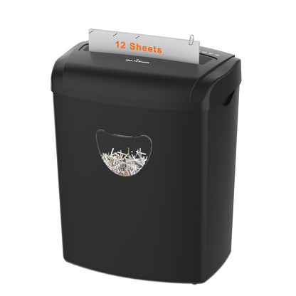 Woolsche 12-Sheet Cross-Cut Shredder (P-4 Security),Destroy Credit Cards/Staples,5.5 Gal Bin,70dB Quiet，Auto/Reverse Modes for Office & Home(ETL Certified)