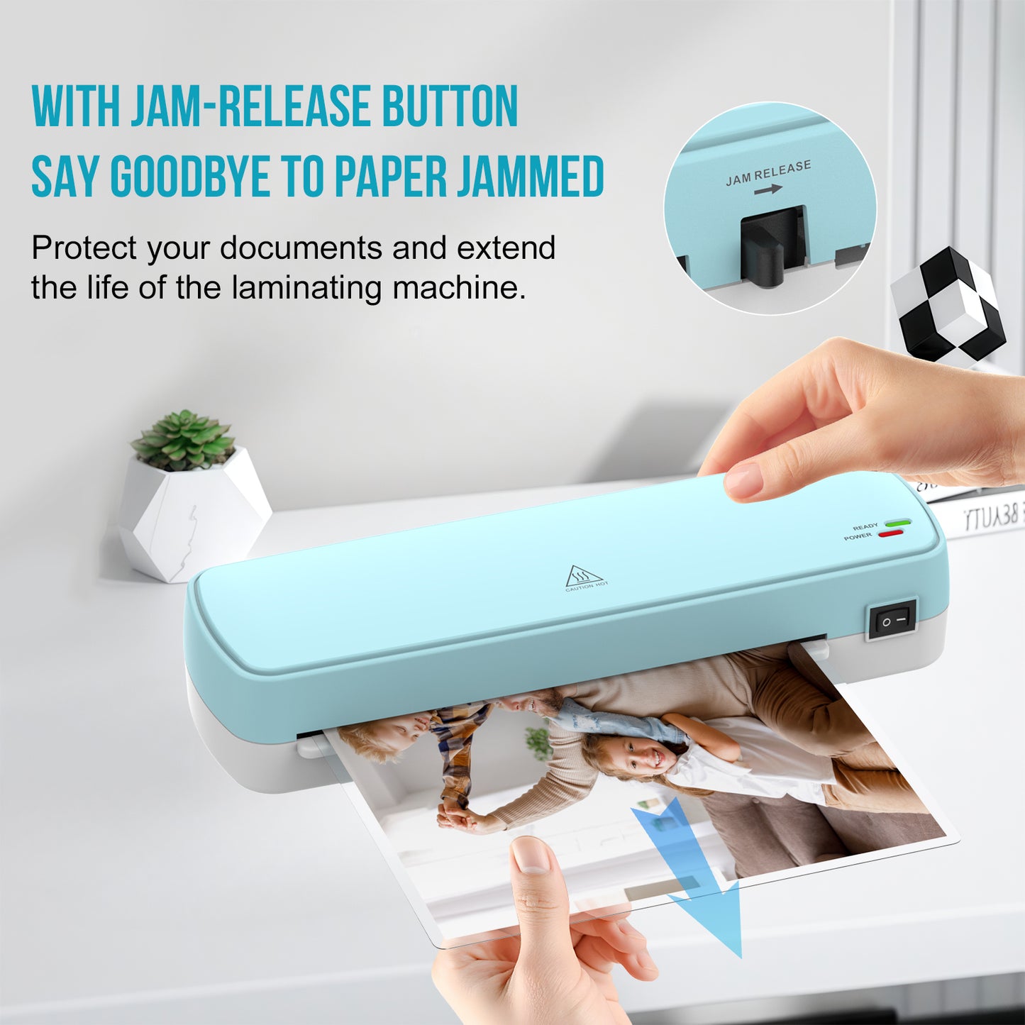 Laminator Machine with 10 Sheets - Fast Warm-Up for A4/A5/A6 Documents & Photos - Office, School, Home Use - Teacher Supplies & Organization Essentials (Color Preservation Technology)