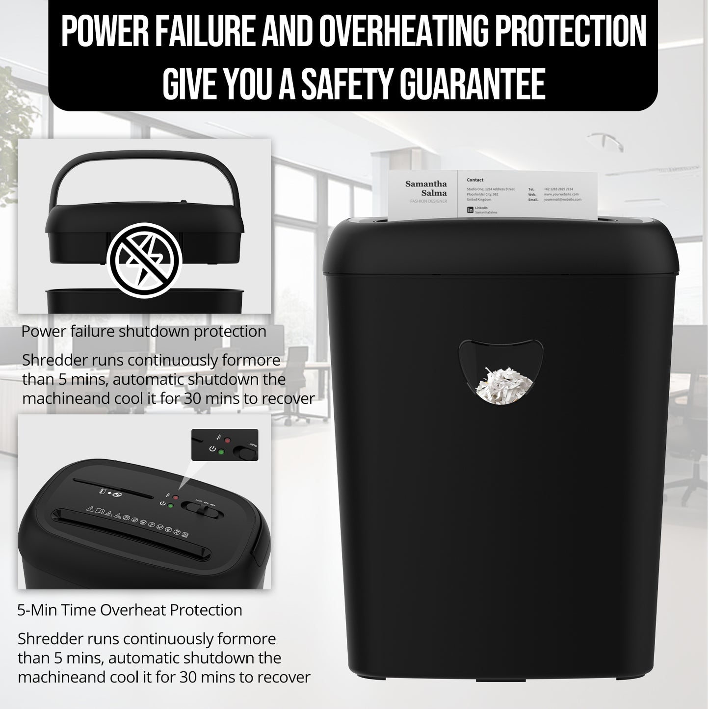 14 Sheet Cross Cut Paper Shredder, 6.6 Gallon Basket, P-4 Security Level, 3 Mode Design-Jam Proof Heavy Duty Shredder for Home and Office