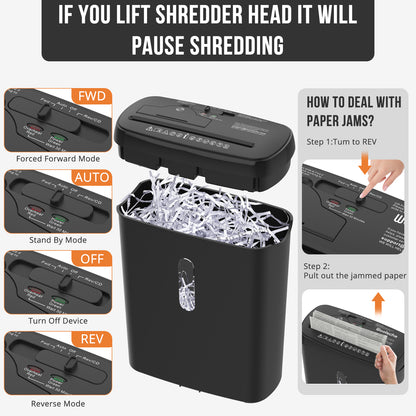 10-Sheet Strip Cut Paper Shredder, P-2 Security Level with 3.17 Gallon Basket, CD & Credit Card Shredder,ETL Certified Home Office Shredders