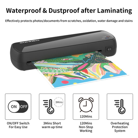 Laminator Machine,Quick Warm-Up, Fast Laminating Documentation and Photos, Increases Their Long-Term Color Preservation,A4/A5/A6 Size
