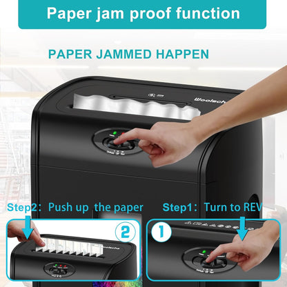 Woolsche 22-Sheet Cross Cut Paper Shredder, 7.93 Gallon Pull-Out Bin, P-4 Security Level | ETL Certified Heavy Duty Shredder for Home & Office (Shreds Paper/Credit Cards/CDs)