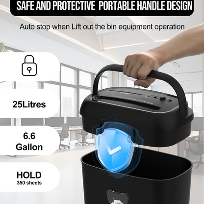 14 Sheet Cross Cut Paper Shredder, 6.6 Gallon Basket, P-4 Security Level, 3 Mode Design-Jam Proof Heavy Duty Shredder for Home and Office