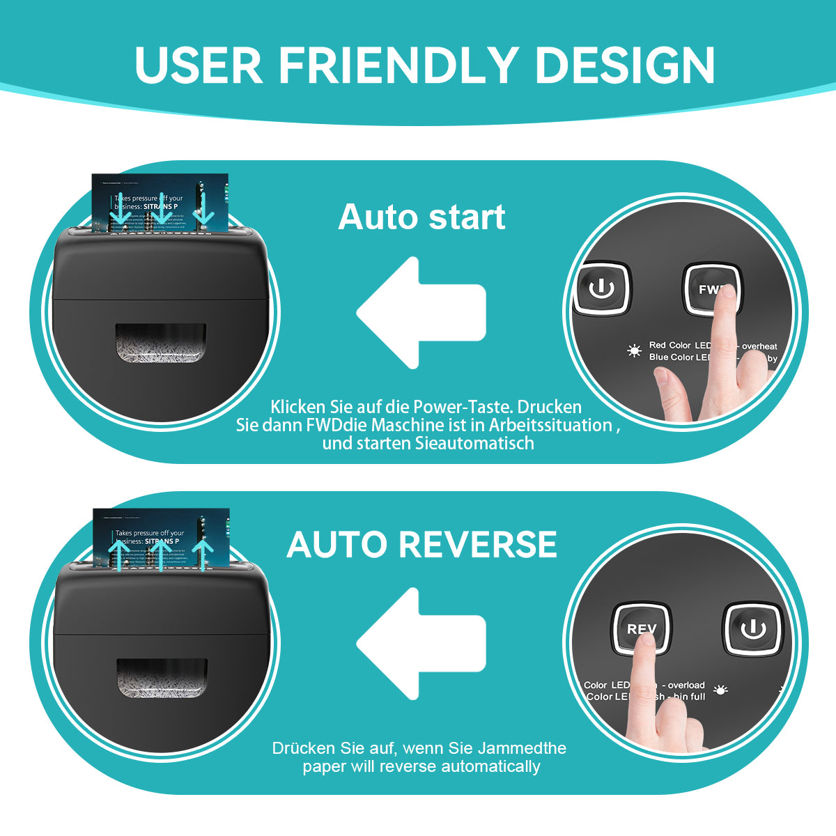 Cross Cut Aktenvernichter 18 Blatt Aktenvernichter Kredit kartenvernichter Sicherheitsstufe P-4 für Haus, Büro und Schulen