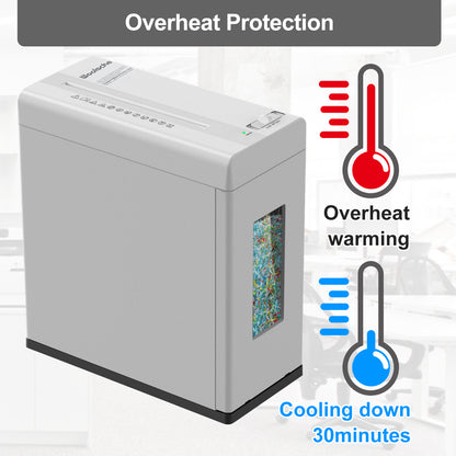 5-Sheet Micro Cut Paper Shredder with 2.65 Gallons Bin, P-5 High Security Level,Pull Out Basket with Jam Proof System for Home Office