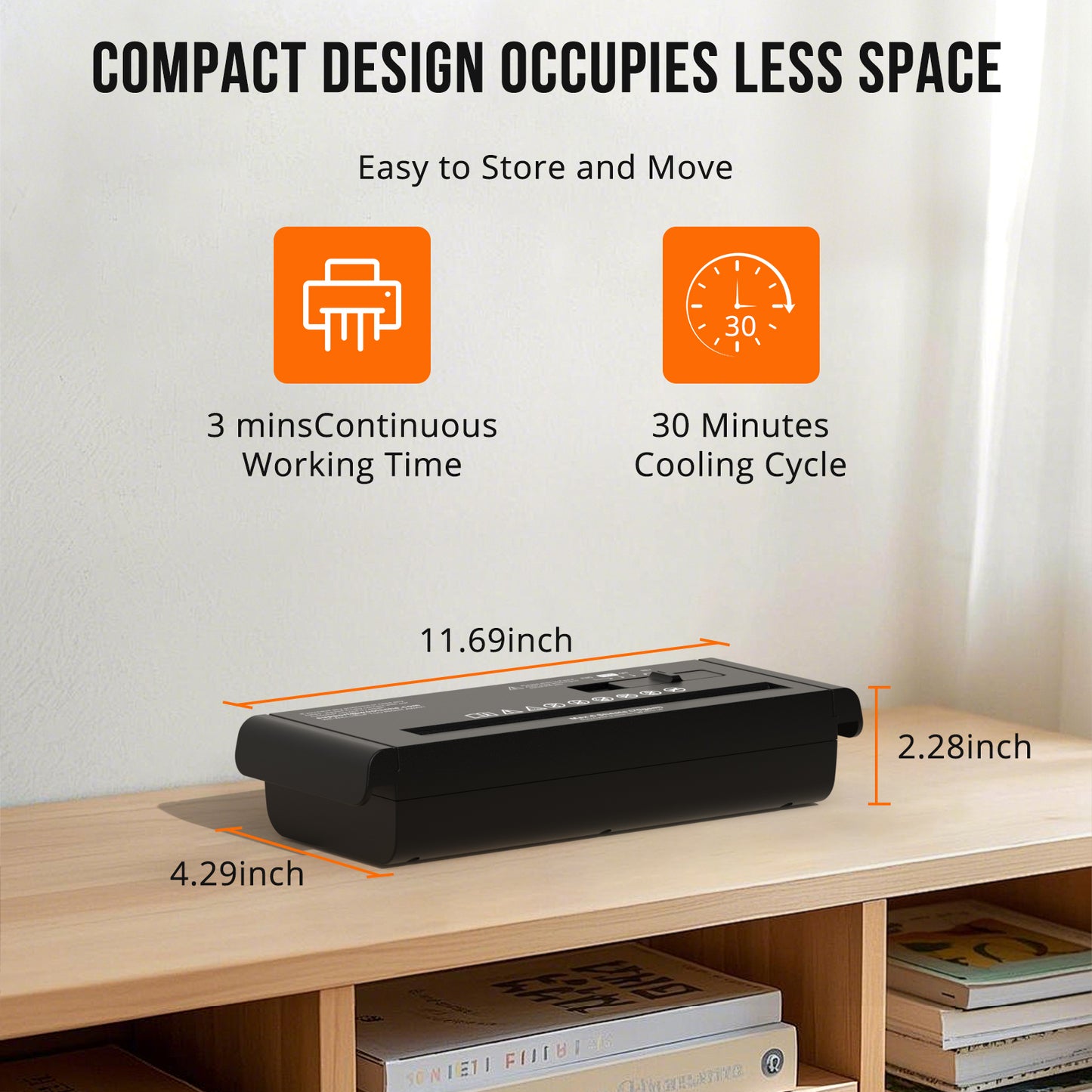 Small Paper Shredder for Home, 6 Sheet Strip Cut Paper Shredder Without Basket,Portable Shredder Extendable Arm Design with Overheat Protection for Home Office