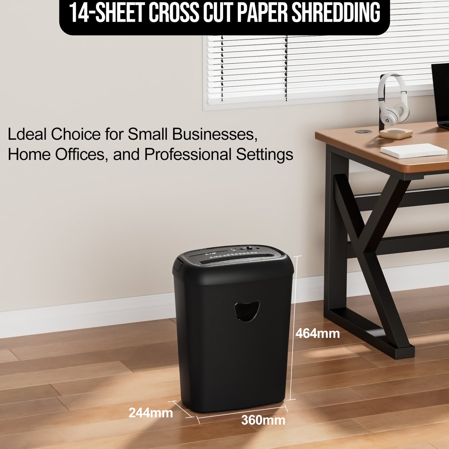 14 Sheet Cross Cut Paper Shredder, 6.6 Gallon Basket, P-4 Security Level, 3 Mode Design-Jam Proof Heavy Duty Shredder for Home and Office