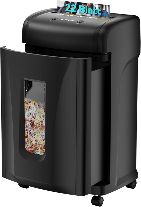 Paper Shredder, 22-Sheet Cross Cut, 8 Gallon Pull Out Bin, P-4 Security Level, Shred Paper and Credit Card and Durable&Fast for Home Office